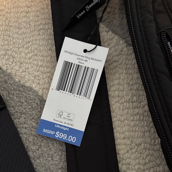 Vera Bradley Black Quilted Cross Body Bag - Picture 3 of 6